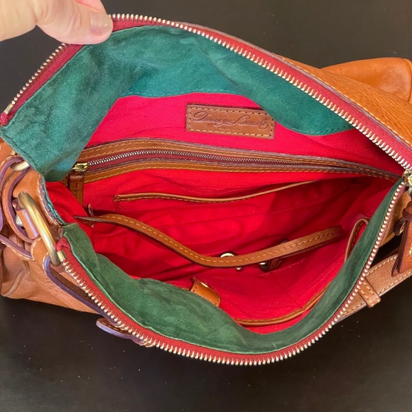 Florentine Leather Medium Zip Hobo Handbag - Natural Brown - Picture 10 of 12